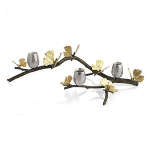 Base métallique et bois, branches de Menorahs - Product Image 2