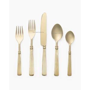 Juego de cubiertos de metal pulido dorado de estilo occidental con mango único para hoteles y restaurantes, juegos de cubiertos para comer comida - Product Image 5