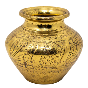 Lota de Latón Puro Vintage de Alta Calidad con Grabado y Acabado Pulido para Uso en la Cocina, Artículo de Cocina Árabe Antiguo Lutiya - Product Image 4