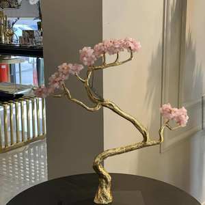 Sculpture de cheval antique en or plaqué brillant, faite à la main, sur base en aluminium, pièce maîtresse de table, décoration d'intérieur sur mesure - Product Image 3