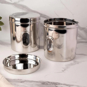 Tarro de almacenamiento de acero inoxidable con tapa segura Mantenga su comida fresca Tarro de almacenamiento de acero inoxidable más elegante - Product Image 2