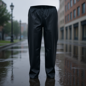 กางเกงกันฝน ASATEX ไซส์ L สีดำ ผ้า PU ยืดได้ อุปกรณ์เสริมสำหรับชุดกันฝน - Product Image 3