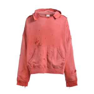 Vente en gros 2025 peinture de détresse lavage à l'acide poids lourd soleil délavé hommes polaire coupe régulière hiver 100% coton à capuche - Product Image 1