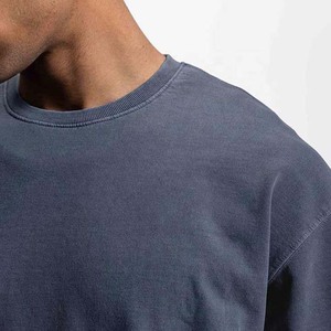 T-shirt à manches courtes pour homme, coupe classique, épaules tombantes, 100% coton, lavage à l'acide, vintage, écologique, respirant - Product Image 3