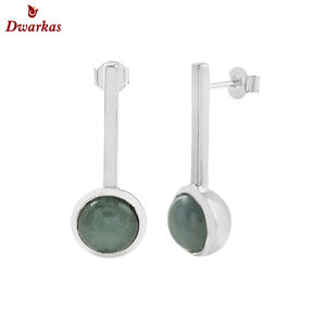 Pendientes de piedras preciosas naturales de alta calidad personalizados, pendientes de gota de amatista verde de Plata de Ley 925 para damas y niñas - Product Image 3