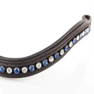 Correa de cuero ondulado hecho a mano con relleno y costuras cómodas, cristal claro decorativo y zafiro mega ostentoso - Product Image 3