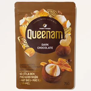 QUEENAM vietnamita al por mayor gragea HALAL OEM chocolate negro recubierto caramelo almendra anacardo macadamia comida 75G buen precio - Product Image 1