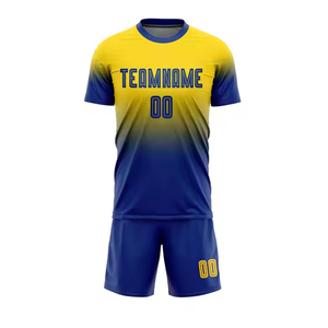 Conjunto de ropa de fútbol para hombre sublimada personalizada OEM al por mayor, camiseta transpirable de secado rápido, pantalones cortos, equipo deportivo de fútbol - Product Image 1