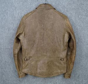 Veste en cuir de vachette pour homme de haute qualité, grande taille, col montant, fermeture éclair, coupe ajustée, respirante, à capuche, veste de moto, devant - Product Image 2
