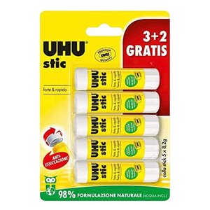Juego de Barras de Pegamento Uhu Bostik 5x8.2g (41g Total) Blanco No Tóxico Pegamento Frío Modelo 0797298 - Product Image 1