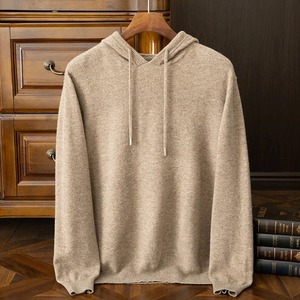 Hiver 100% sweat à capuche en pur cachemire pull homme double couche épaisse laine lourde pull cachemire pull casual hot sweater - Product Image 5