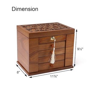 กล่องใส่เครื่องประดับไม้คุณภาพพรีเมียม งานฝีมือ ดีไซน์สั่งทำพิเศษ ขอบโค้งมนเรียบเนียน ปรับขนาดความจุได้ สำหรับสินค้าระดับพรีเมียม - Product Image 2