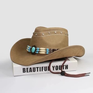 หมวกหนังคาวบอยแบบตะวันตกหมวกเจ้าพ่อสุภาพบุรุษสำหรับผู้ชายวัสดุ PU - Product Image 6