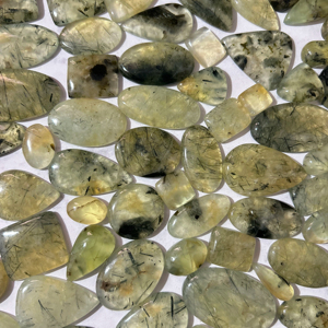 100% cabujón de Prehnita de grado AAA Natural, piedra preciosa de cristal curativo verde, tamaño personalizado suelto para la fabricación de joyas, gemas Trimurti - Product Image 5
