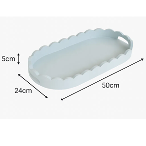 Plateau en laque festonné artisanal élégant, plateau de service rectangulaire bleu pour la décoration de table, vente en gros en provenance du Vietnam - Product Image 2