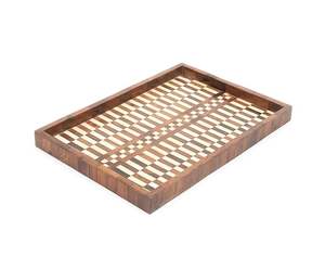 Plateau de service alimentaire en résine et incrustation de bois de haute qualité fait à la main, élégant et moderne, recyclable pour le service décoratif - Product Image 4