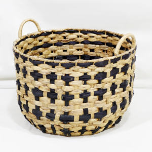 Eco-Friendly Natural Handwoven Water Hyacinth Baskets Modern Design Style Handles <b>Set</b> 3 for Home Use Storage <b>Boxes</b> Bins - Product Image 3