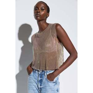 T-shirt ajusté pour femme, style décontracté, 100% coton et élasthanne, respirant, avec logo en lettres, taille XS, vêtement court pour l'été - Product Image 1