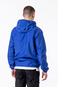 Chaqueta cortavientos de nailon azul medianoche resistente al agua con logotipo personalizado para hombre chaqueta con capucha de entrenamiento informal - Product Image 5