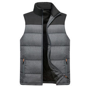 Gilet unisexe coupe slim, chaud et coupe-vent, col montant, nouveau design, style urbain, bicolore, avec lettres personnalisées, OEM, en coton tissé pour l'hiver - Product Image 4
