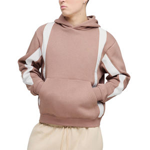 Custom Own Design Winter Hooded <b>White</b> Panel Solid Brown 100% Cotton Fleece Pullover <b>Hoodies</b>-Wholesale Price Windproof - Product Image 1
