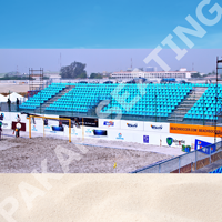 Stade complet de football de plage portable avec tribunes et escaliers de type gradin de toit utilisation intérieure et extérieure divertissement sportif