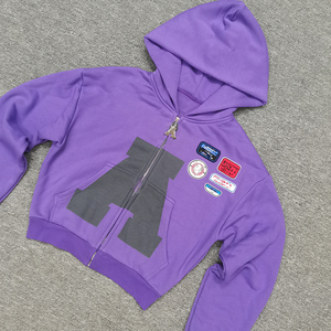 Sudadera con Capucha Personalizada de Moda, Estampado en Serigrafía, Corte Regular, Bordado con Parches, Pedrería, Invierno, Ecológica, Vintage, para Hombre - Product Image 3
