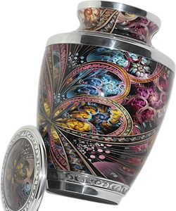 Urne souvenir de crémation en fleurs de cerisier pour cendres Urne en métal pour cendres humaines Urnes funéraires de luxe pour cendres humaines adultes Taille personnalisée - Product Image 3