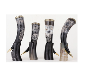 Support à bière en corne viking de haute qualité, fabriqué à la main, écologique, option de logo personnalisé, matériaux en corne naturelle, parfait pour boire - Product Image 2