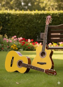 Guitarra Acústica Clásica de 39 Pulgadas con Cuerpo y Mástil de Caoba, 6 Cuerdas, Acabado Brillante Amarillo para Principiantes, Estudiantes y Profesionales - Product Image 6