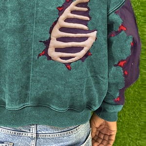 เสื้อฮู้ดดี้ผ้าฟลีซฟอกสีแบบแอซิดวอชสำหรับผู้ชาย คอลเลคชั่นฤดูหนาวปี 2025 ดีไซน์ล่าสุด รับสกรีนโลโก้ตามสั่ง ซิป ผ้าฝ้าย 100% ขายส่งจากโรงงาน - Product Image 4