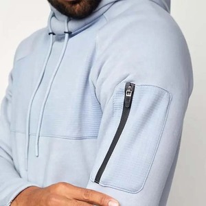 Survêtement de Jogging de qualité supérieure pour homme, vêtement de Fitness mince, couleur unie, fermeture éclair latérale, 100% coton - Product Image 5