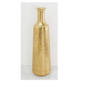 Vase à fleurs en aluminium personnalisé avec finition dorée Vases à fleurs en métal moderne de haute qualité - Product Image 6