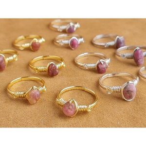 <b>Boho</b> Chic Style Pink Stone Fashion <b>Rings</b> Gold or Silver Plated for Resale - Product Image 3