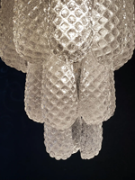 Grand Lustre de Luxe Italien Vintage Murano Transparent Lustre en Verre Luminaires pour Villa Lounge