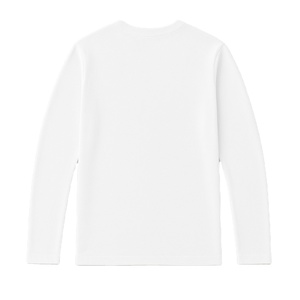 <b>Women</b> White Heavyweight Long Sleeve Crew Neck T <b>Shirt</b> 100% Luxury Organic Cotton Pre Shrunk GOTS Certified Premium Soft Fit Tee - Product Image 2