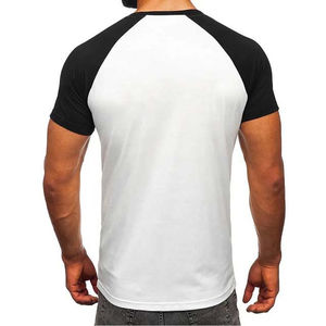 T-shirts de sport pour hommes 100% coton, coupe ajustée, respirants, col rond, manches courtes, séchage rapide, coupe musclée, t-shirts unis avec motif de lettres - Product Image 2