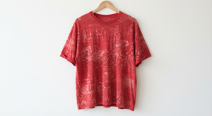 Red Marble <b>Tie</b> Dye Oversized Casual Men's T-Shirt 100% Cotton Short Sleeve Crew Neck Custom Logo Tee 3 XL - Product Image 1
