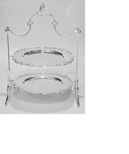 Soporte para Pasteles Moderno de Dos Niveles en Forma de Hoja, de Acero Inoxidable Chapado en Oro de Grado Alimenticio, Ecológico y de Calidad - Product Image 2