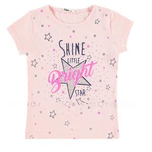 Camiseta de Jersey de algodón 100% ecológica para niña, tela de punto teñida lisa con decoración de rayas, serigrafía - Product Image 1