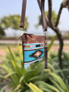 Aztec Saddle Blanket Bolso de cuero con tirantes Bolso de cuero mecanizado a mano Diseñador de estilo occidental Bolsos de usos múltiples para mujeres - Product Image 4