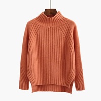 Pull col roulé en laine/cachemire pour femme, couleurs unies, décontracté, hiver, fabrication sur mesure en Inde, vente en gros fabricant