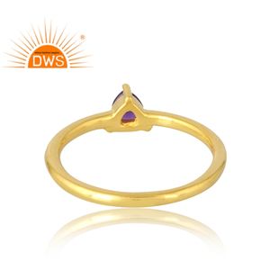 Dernière vente Bague en argent sterling 925 plaqué or 18 carats avec améthyste naturelle Bague Demi Fine Jewelry Manufacturer - Product Image 2