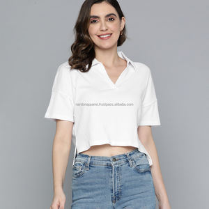 Nardon Apparel Custom Logo Women Crop Top <b>Ladies</b> Slim Fit Tight Short <b>t</b> <b>Shirts</b> - Product Image 4