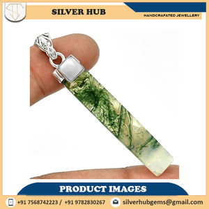 Colgante de ágata musgo de Plata de Ley 925, hecho a mano, al mejor precio - Product Image 6