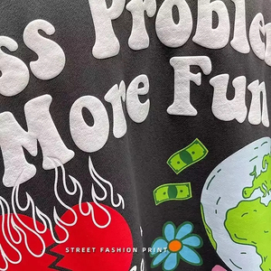 Meilleur vêtement décontracté unisexe impression bouffante 3D sweat à capuche avec logo coupe surdimensionnée poids lourd XS polaire sweat à capuche impression en mousse unisexe - Product Image 4