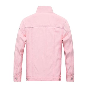 Pink Denim Outerwear Vintage Pastel Fashion <b>Coat</b> Trend Inspired Casual Layering Custom OEM Apparel For Boutique Collections - Product Image 2