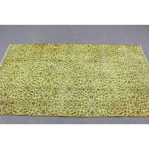 Tapis vintage 3,6 x 6,7 pieds, tapis turc oriental vert en laine - Product Image 3