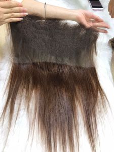 Venta al por mayor HD para encaje Frontal Color marrón Cabello Remy Cabello humano liso natural de Vietnam para mujeres negras - Product Image 2