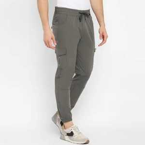 Men's Casual 100% Woolen Trousers <b>Elastic</b> Waist Mid Waist Straight Pattern Plain Dyed OEM Service Available - Product Image 2